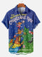 Men's Christmas Cartoon Funny Graphic Short Sleeve Hawaiian Shirt